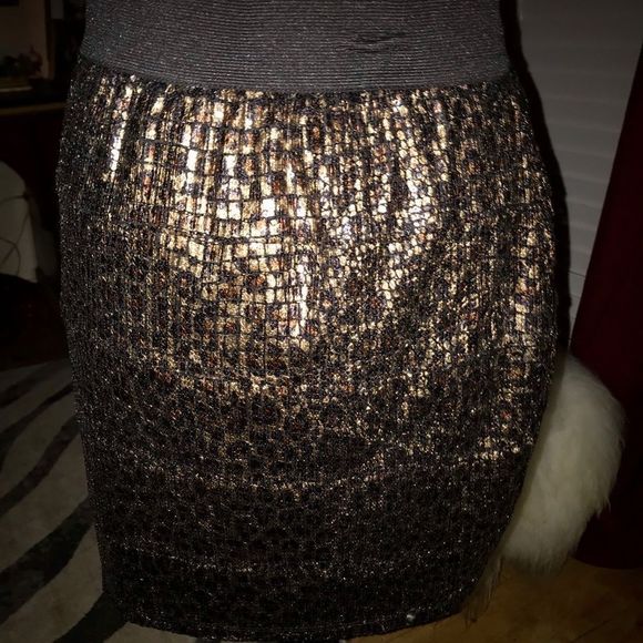 DOTS GOLD & Black skirt with sequins all over - Picture 4 of 5